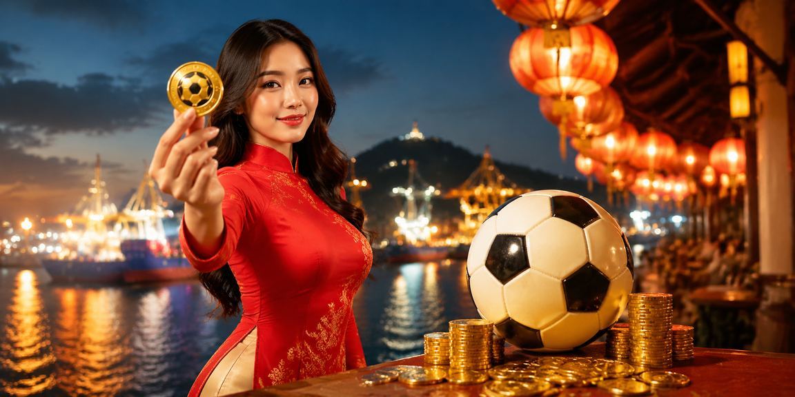 Phụ nữ mặc áo dài tại Hội An xem kết quả bóng đá qua điện thoại